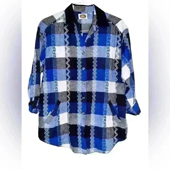 Vintage Women’s CM Company Brand 100% Cotton Aztec Button Down M​ - Picture 1 of 7